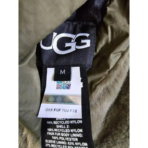 UGG Olive Amelea Reversible Quilt Oversized Jacket Long Sleeves Size M Women's - Picture 14 of 16